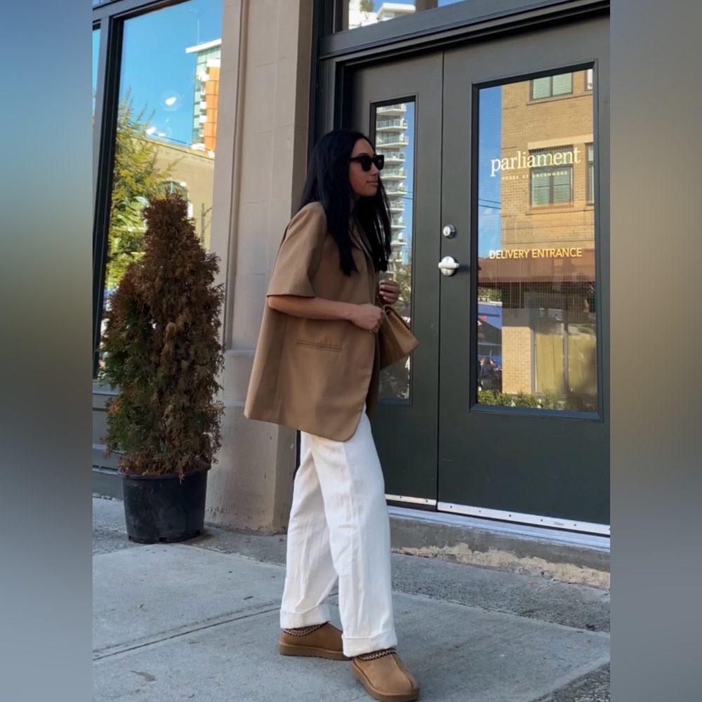 J.ING Brown short sleeve blazer